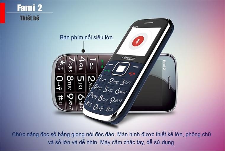 Điện thoại Masstel Fami 2 Black