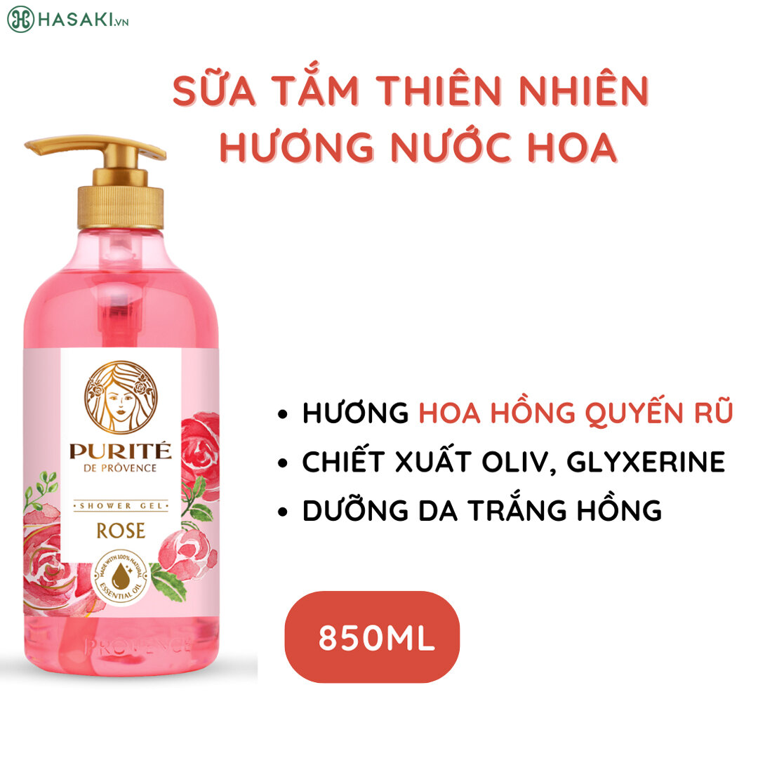 Sữa Tắm Purité Rose Shower Gel Dưỡng Da Mềm Mịn Hương Hoa Hồng