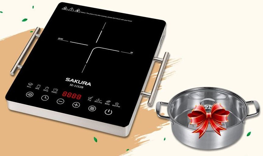 Sakura SE-1152B tặng kèm 1 nồi inox đáy từ Sakura SE-1152B