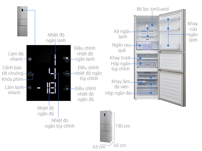 Tủ lạnh Beko 340 lít RTNT340E50VZX Tủ lạnh Beko 340 lít RTNT340E50VZX