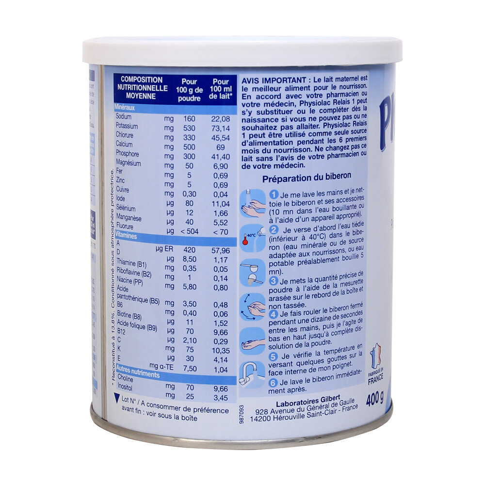  Sữa Physiolac số 1 400g (0 - 6 tháng)