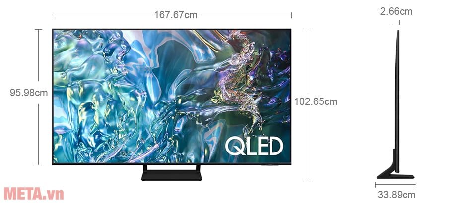 Kích thước Smart TV QLED 4K Samsung 75 inch QA75Q60DAKXXV