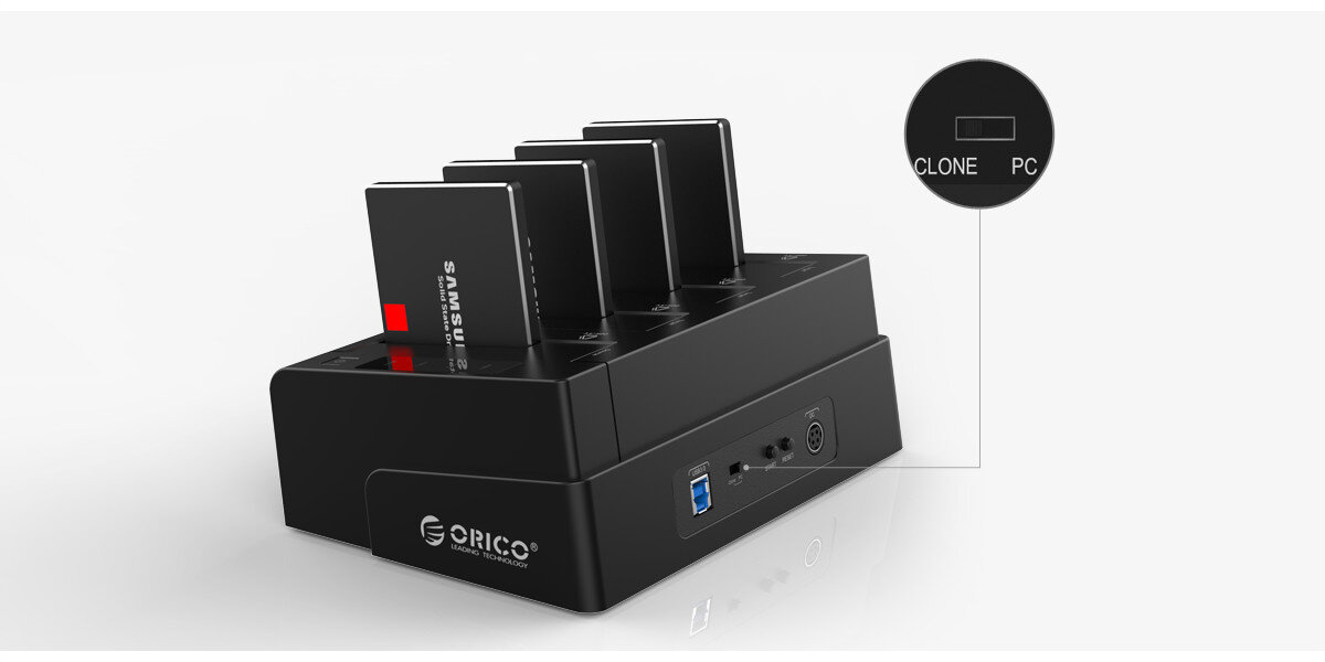 Docking ổ cứng 2.5''+3.5'' Orico 6648US3-C SSD HDD Sata 3 USB 3.0-2