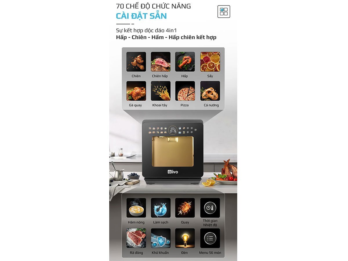 Nồi chiên hấp đa năng  