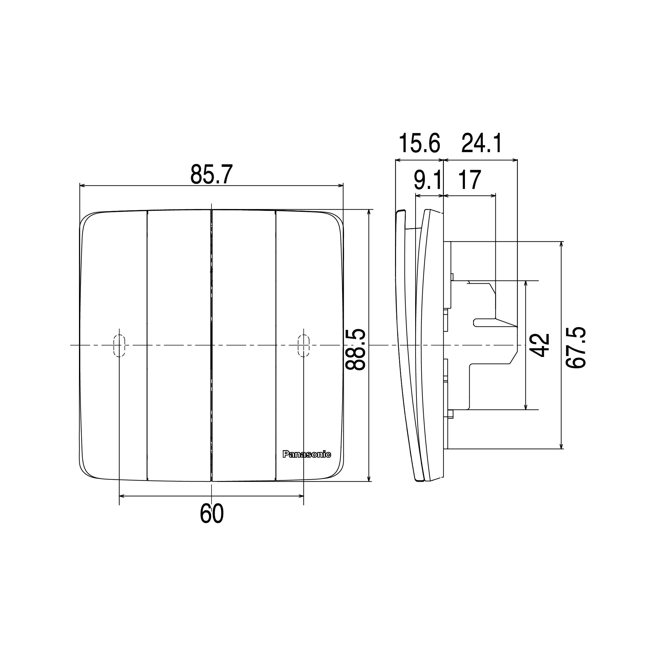 Bộ 4 công tắc 1 chiều Panasonic WMT507