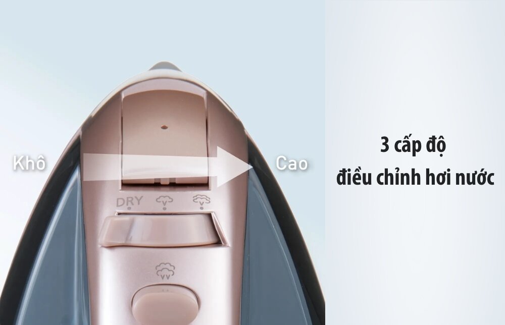 3 cấp độ hơi nước dễ dàng điều chỉnh