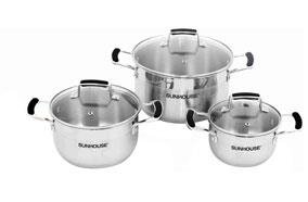 Bộ nồi inox 3 đáy Sunhouse SH782 Bộ nồi inox 3 đáy Sunhouse SH782