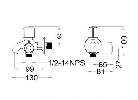 Bản vẽ kỹ thuật vòi W038C CAESAR