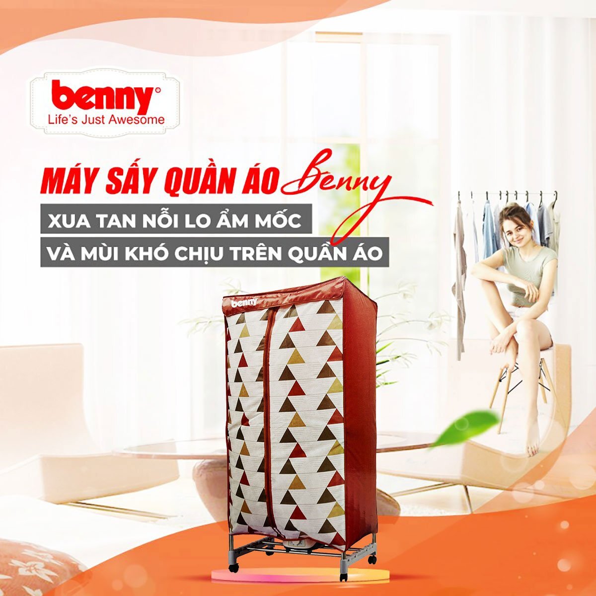 Máy sấy quần áo Benny BD-03 (1.200W)