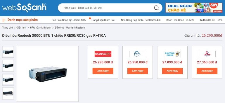 Điều hòa Reetech 30000BTU 1 chiều RRE30/RC30 có giá thành phải chăng
