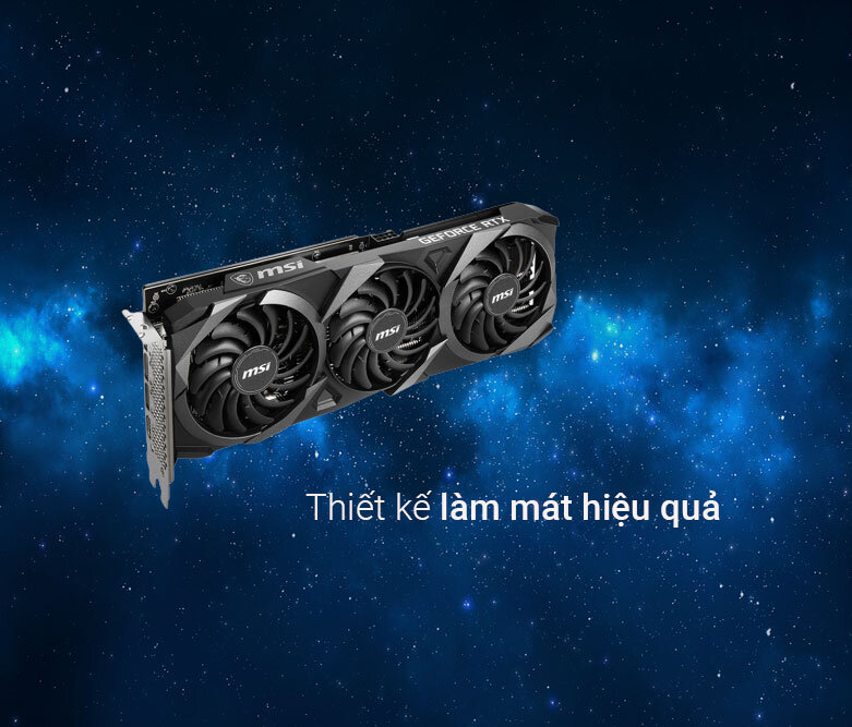 Card màn hình/ VGA MSI GeForce RTX 3060 Ti VENTUS 3X OC 8GB GDDR6 | Thiết kế làm mát hiệu quả