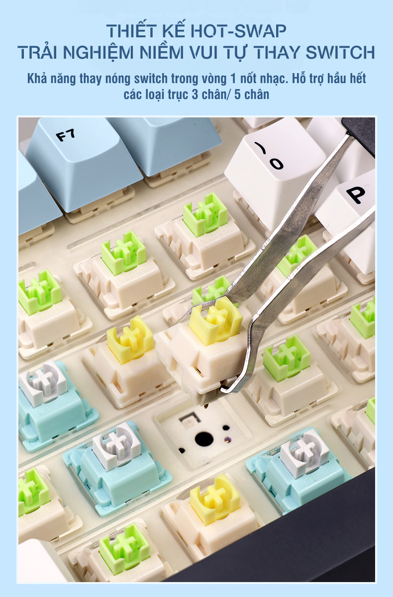 Bàn phím cơ gaming có dây AULA F75 9