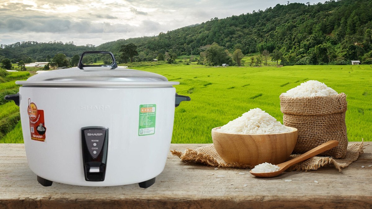 Nồi cơm điện Sharp KSH-D40V 3.8 lít có thiết kế nắp rời hiện đại