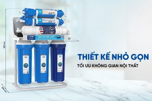 Kích thước máy lọc nước RO Hydrogen Karofi KHY-TN99 nhỏ gọn