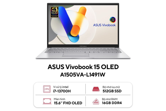 Asus Vivobook A1505VA-L1491W sở hữu cấu hình phần cứng siêu mạnh mẽ
