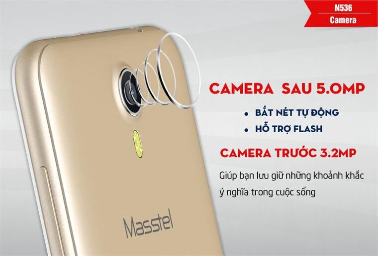 Điện thoại Masstel N536 Gold Điện thoại Masstel N536 Gold