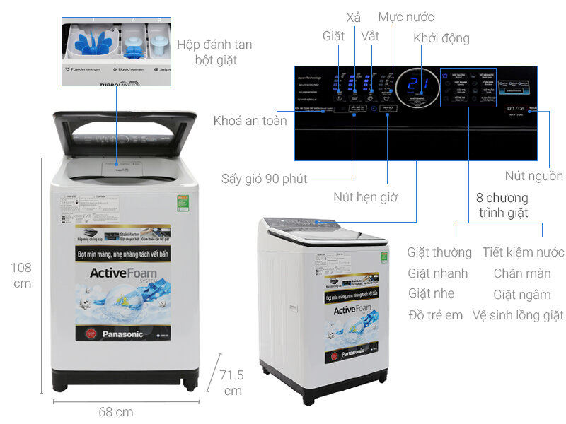 Máy giặt Panasonic 13.5 kg NA-F135A5WRV Máy giặt Panasonic 13.5 kg NA-F135A5WRV