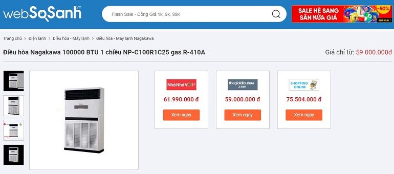 giá Điều hòa Nagakawa NP-C100R1C25