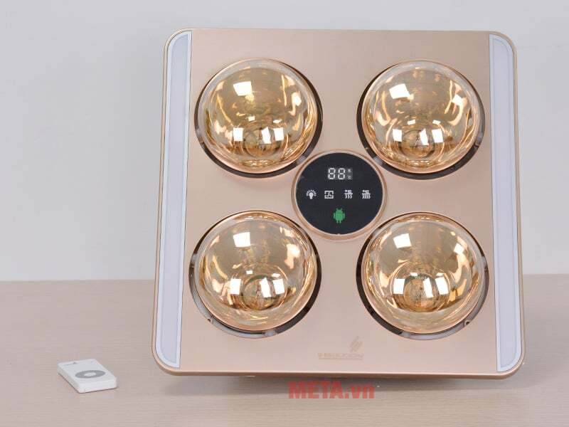 Màn hình LCD hiển thị ở giữa 4 dải đèn Đèn sưởi nhà tắm Heizen HE9