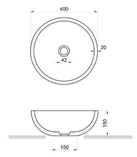 Bản vẽ kỹ thuật Lavabo đá marble tự nhiên Kanly MAR12N