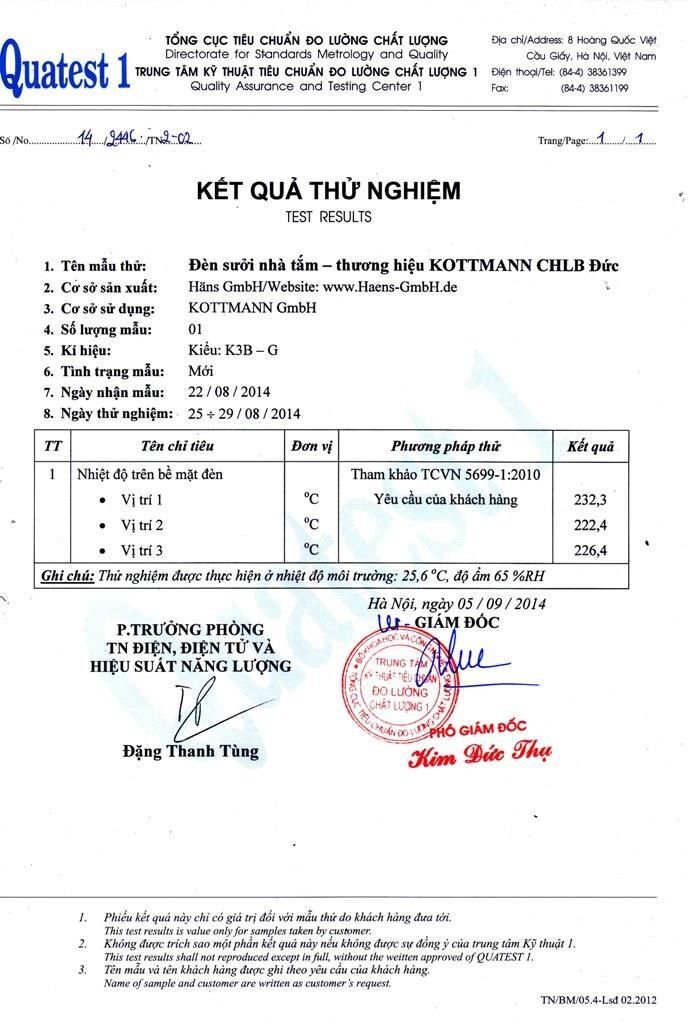 Đèn sưởi nhà tắm Kottmann 3 bóng K3BH Đèn sưởi nhà tắm Kottmann 3 bóng K3BH