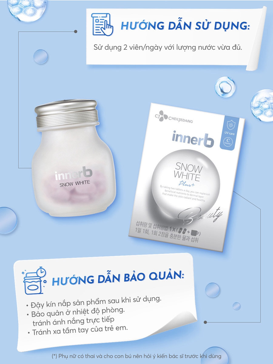 Hướng dẫn sử dụng Viên Uống InnerB Snow White