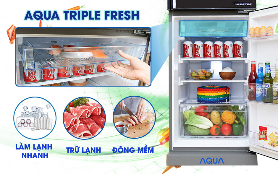 Tủ lạnh Aqua 204 lít AQR-I226BN Tủ lạnh Aqua 204 lít AQR-I226BN