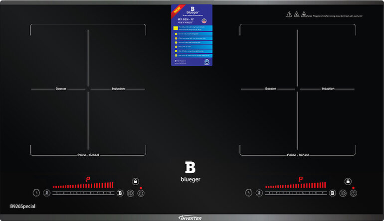 Mặt trước bếp từ âm 2 vùng nấu Blueger B926 Special