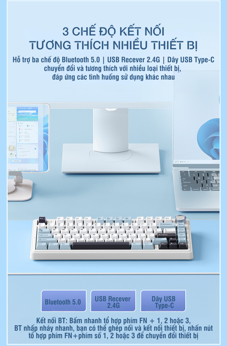 Bàn phím cơ gaming AULA F75/F75 Pro 13