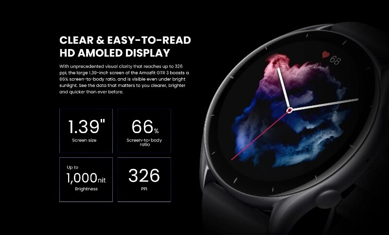 Amazfit GTR 3 màn hình