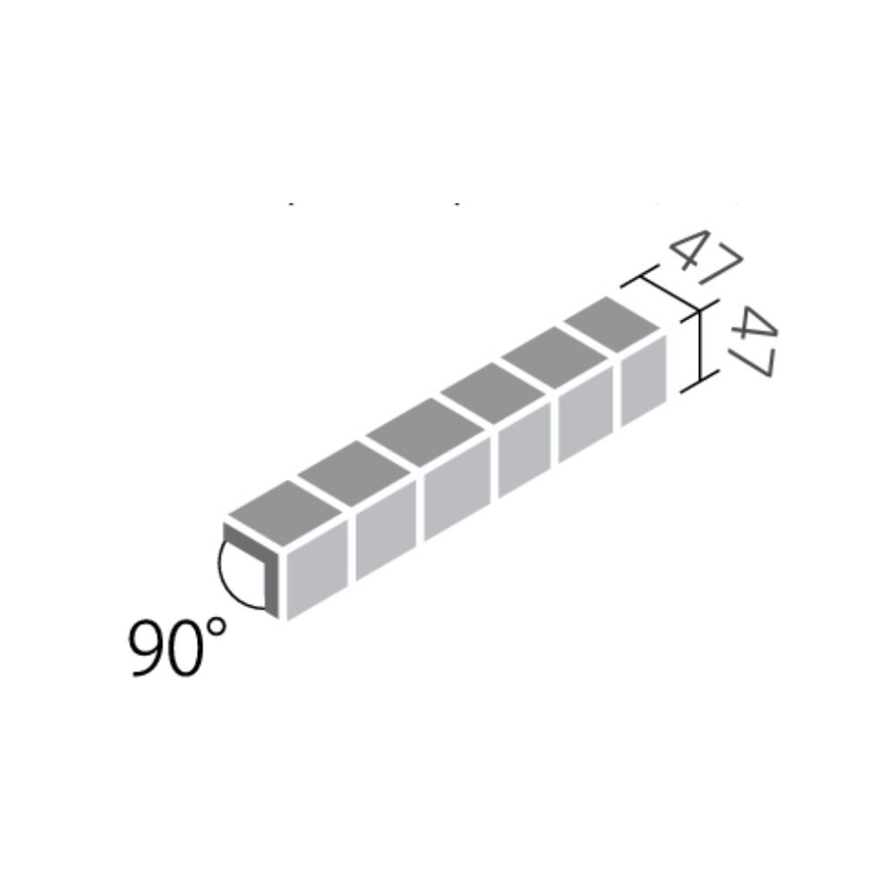 Kích thước gạch gạch góc hồ bơi 47 INAX-47/90-14/POL-B1,B2,B3