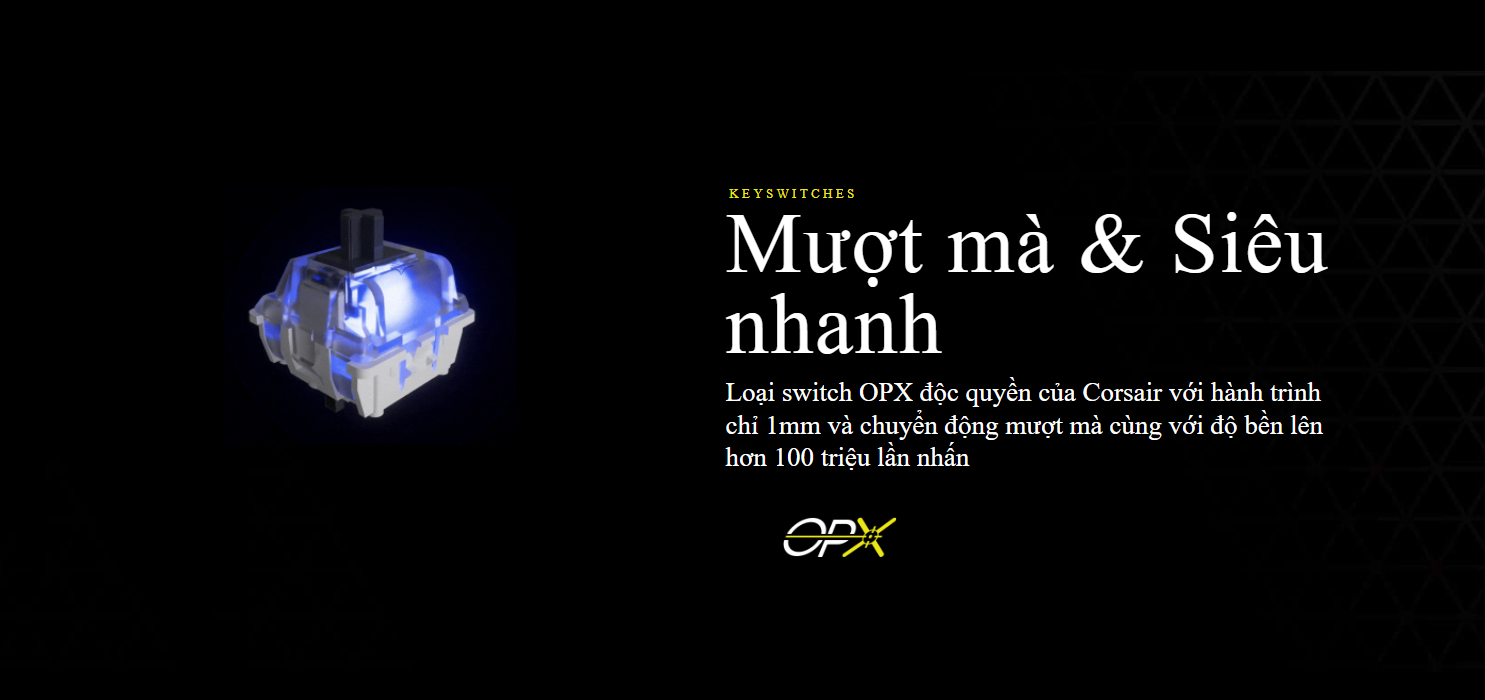 Bàn phím cơ Corsair K100 RGB Midnight Gold Optical sw (USB) (CH-912A21A-NA) 003