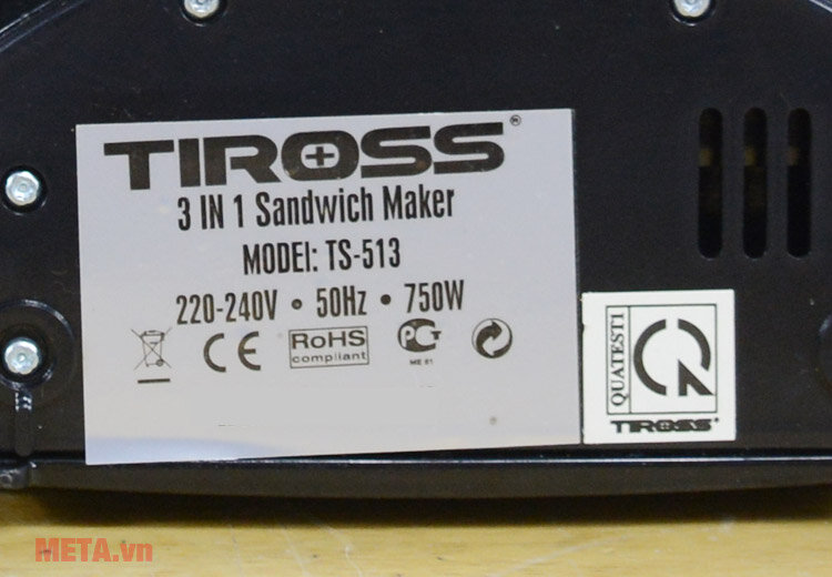 Máy nướng bánh 3 trong 1 Tiross TS-513 (kèm 3 khuôn)