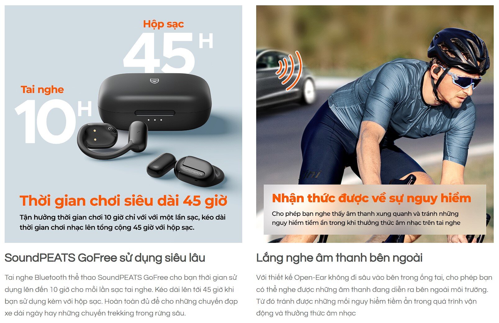 Tai nghe Bluetooth thể thao Soundpeats GoFree Đen