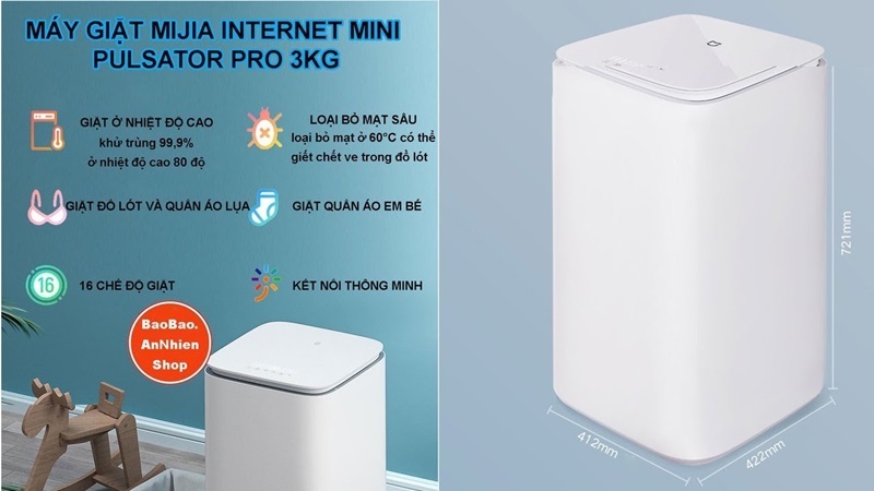 Máy giặt Xiaomi Mijia mini Pro 3kg XQB30MJ101 2 Máy giặt 3kg Xiaomi Mijia Pro XQB30MJ101