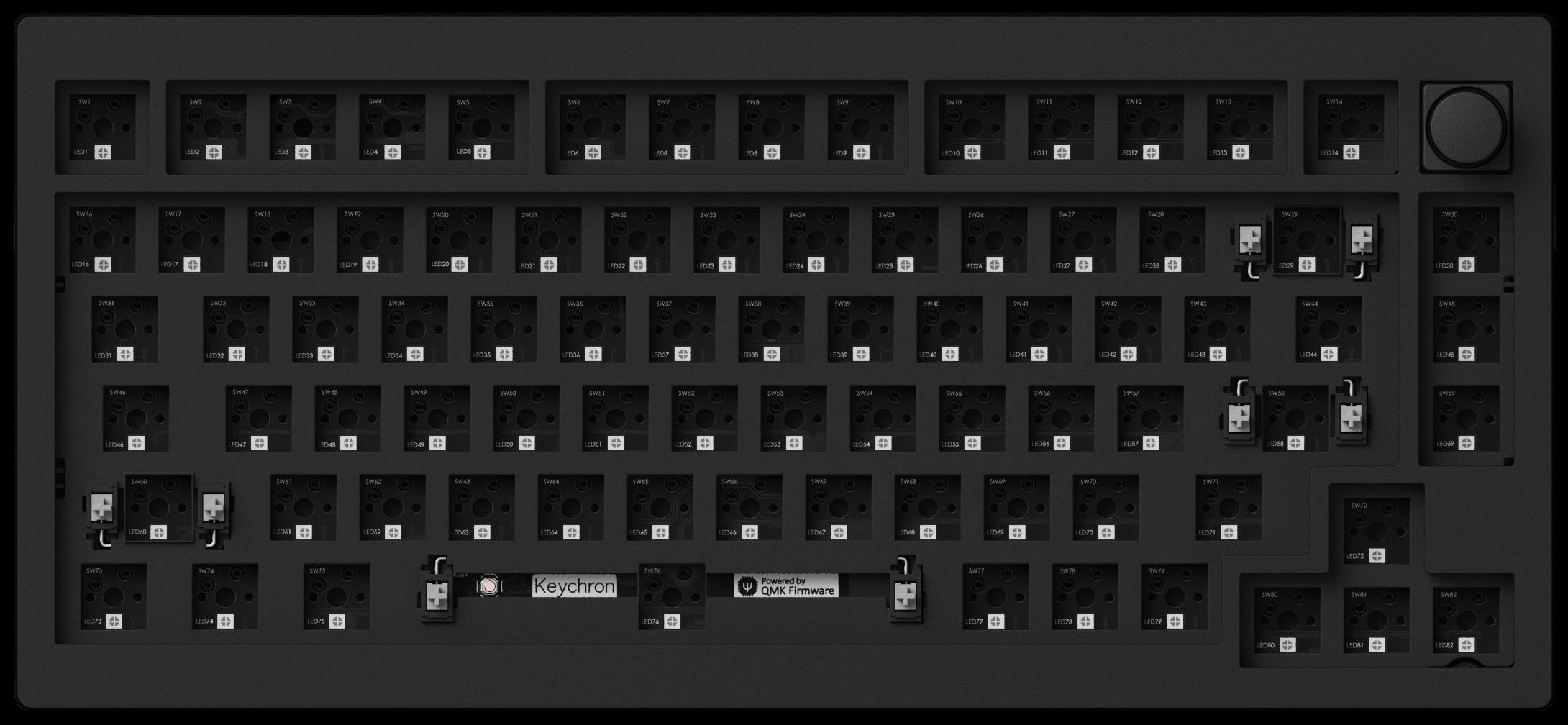 Bàn phím Keychron V1M-D3 V1 Max Swappable RGB Backlight Brown Switch - Black - Knob Version 9