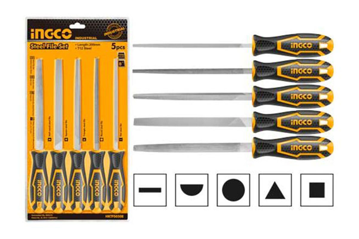 Bộ 5 dũa sắt 200mm INGCO HKTFS0508