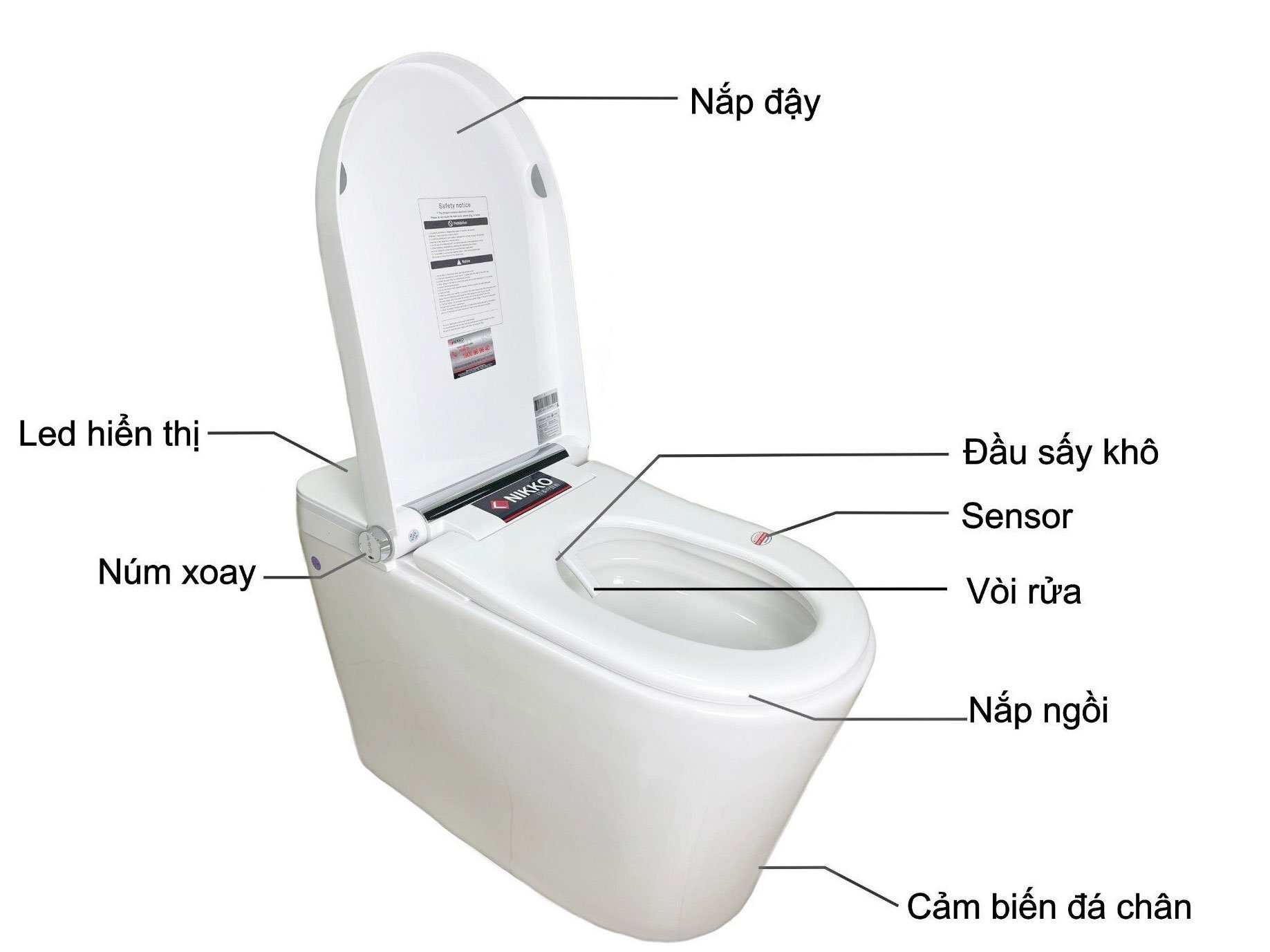 Bồn cầu thông minh cảm ứng Nikko C1805S2