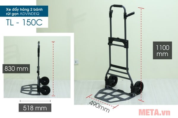 Xe đẩy hàng 2 bánh rút gọn Advindeq TL-150C