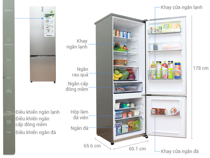 Tủ lạnh Panasonic 322 lít NR-BV368XSVN Tủ lạnh Panasonic 322 lít NR-BV368XSVN