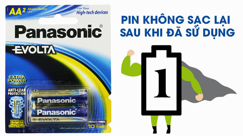 Pin AA 2 viên Panasonic Evolta LR6EG-2B-V