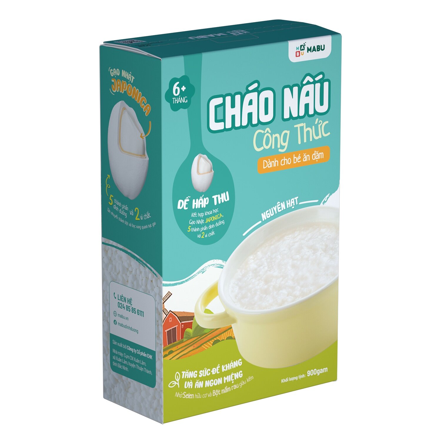 Cháo ăn dặm nguyên hạt Mabu 900g