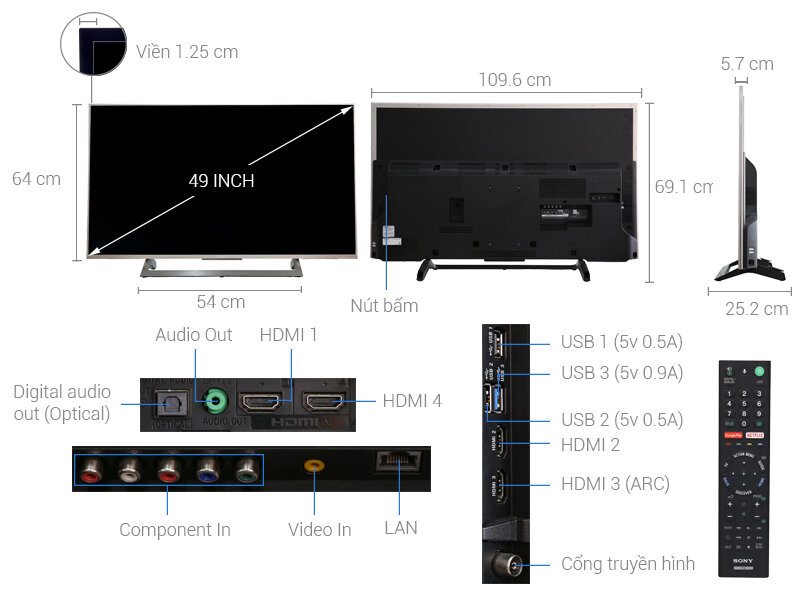 Android tivi Sony 49 inch KD-49X8000E/S