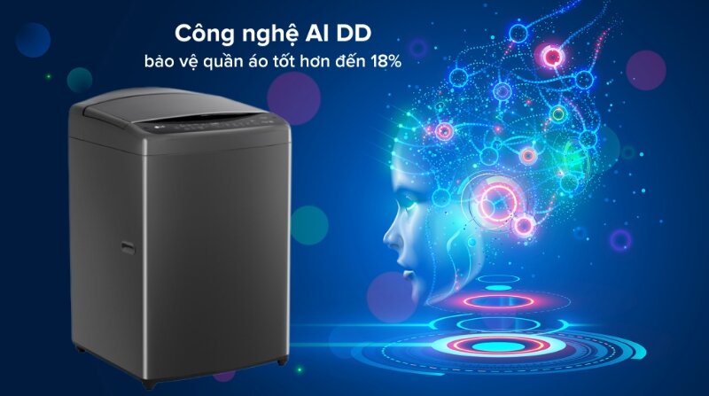 Máy giặt LG Inverter 19kg lồng đứng TV2519DV7B công nghệ tông minh