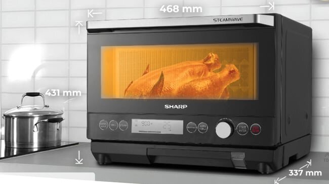 lò vi sóng Sharp AX 1250VN B có kích thước gọn nhỏ