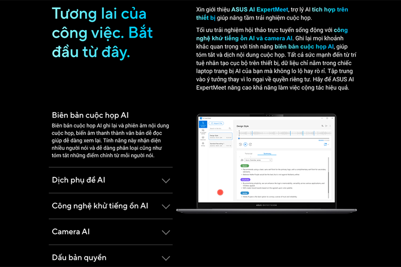 Trợ lý ảo Asus AI ExpertMeet