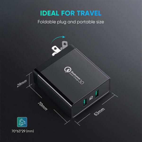 Củ sạc Ugreen 60449 sạc nhanh 36W 2 cổng Quick Charge 3.0 