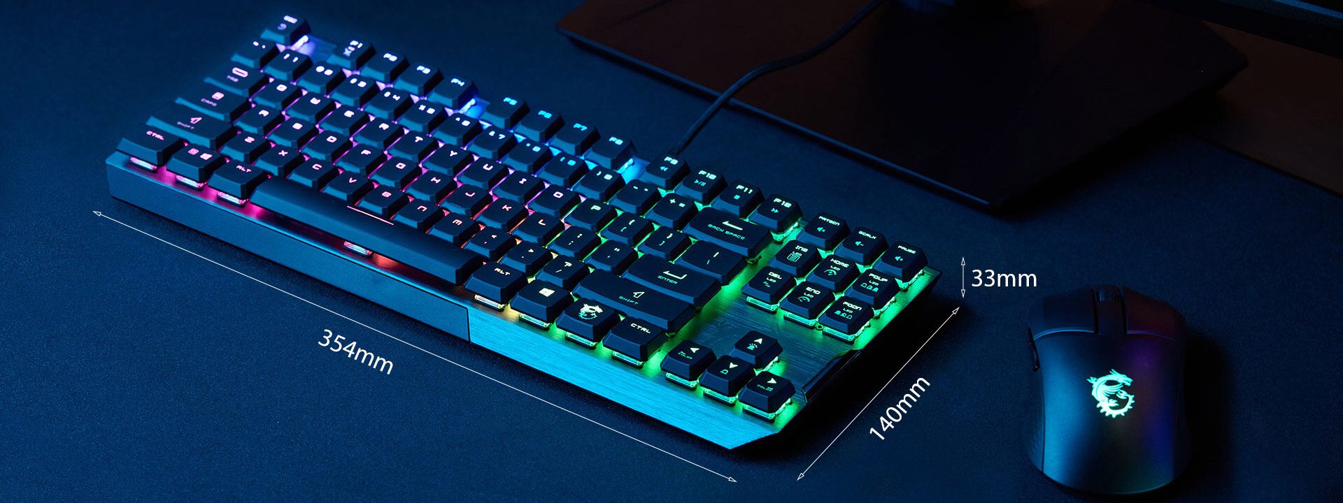 Bàn phím game MSI Vigor GK50 TKL đen (USB/RGB/Kailh Low Profile sw) 6