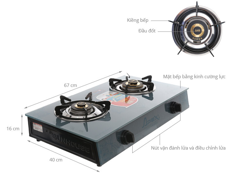 Bếp gas Sunhouse Apex APB3550S Bếp gas Sunhouse Apex APB3550S
