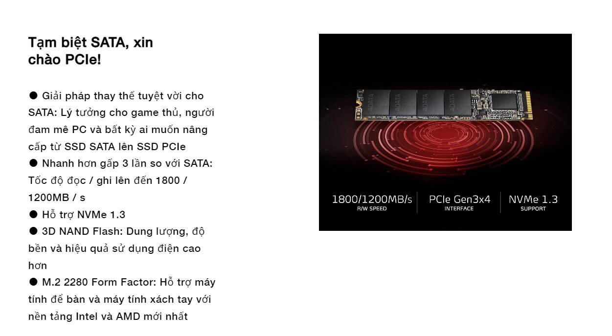 Ổ cứng SSD Adata SX6000NP Lite  M.2 2280 PCIe NVMe Gen 3x4 
